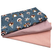 Jersey Stoffpaket Blumen, Regenbogen und Jersey streifen rosa mit Bündchen Bio