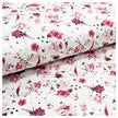 Baumwollsatin Rosen mit Pflanzen rosa