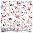 Baumwollsatin Rosen mit Pflanzen rosa