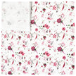 Baumwollsatin Rosen mit Pflanzen rosa