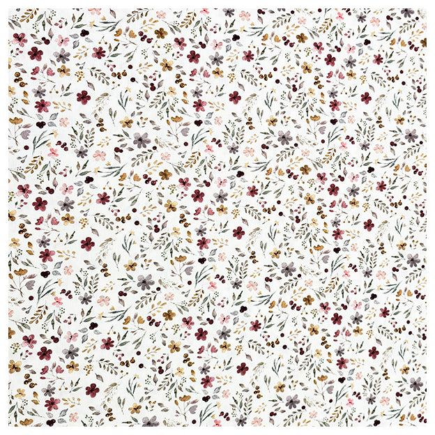Baumwoll-Popelin Blumen Collage ecru