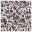 Baumwollsatin Siena Blumen grün, weinrot und rosa