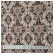 Baumwollsatin Siena Ornamente altrosa und olivgrün