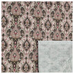 Baumwollsatin Siena Ornamente altrosa und olivgrün