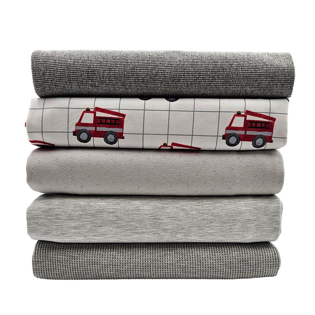 Stoffbox Jersey Feuerwehrautos mit Bündchen