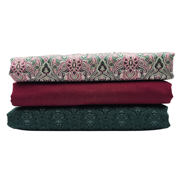 Trachten Stoffpaket bordeaux und dunkelgrün mit Schürze