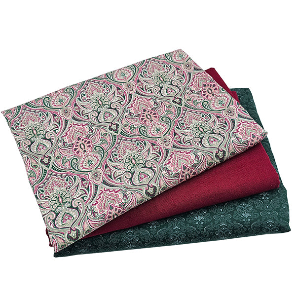 Trachten Stoffpaket bordeaux und dunkelgrün mit Schürze