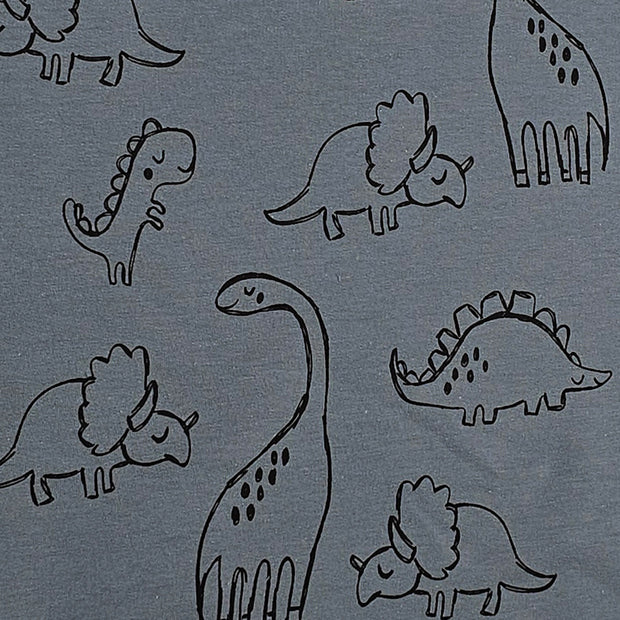 French Terry Dinosaurier indigoblau