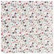 Jersey bunte Blumen wollweiß