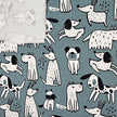 French Terry Hunde stahlblau