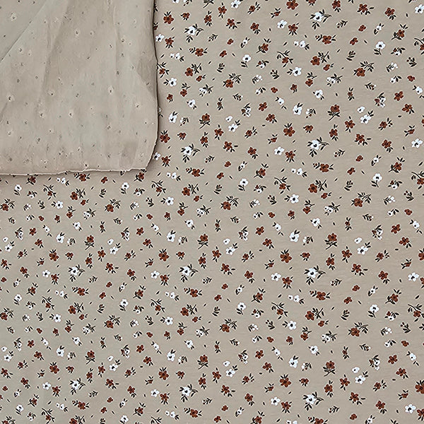 Jersey Blumen beige