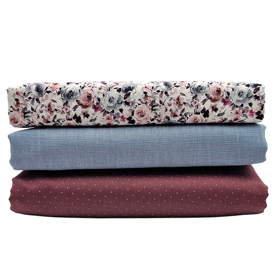 Trachten Stoffpaket babyblau und grape mit  Schürze