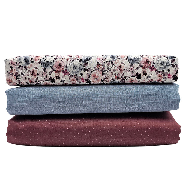 Trachten Stoffpaket babyblau und grape mit  Schürze