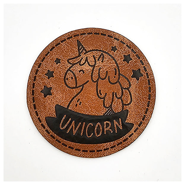 Label Einhorn aus Kunstleder