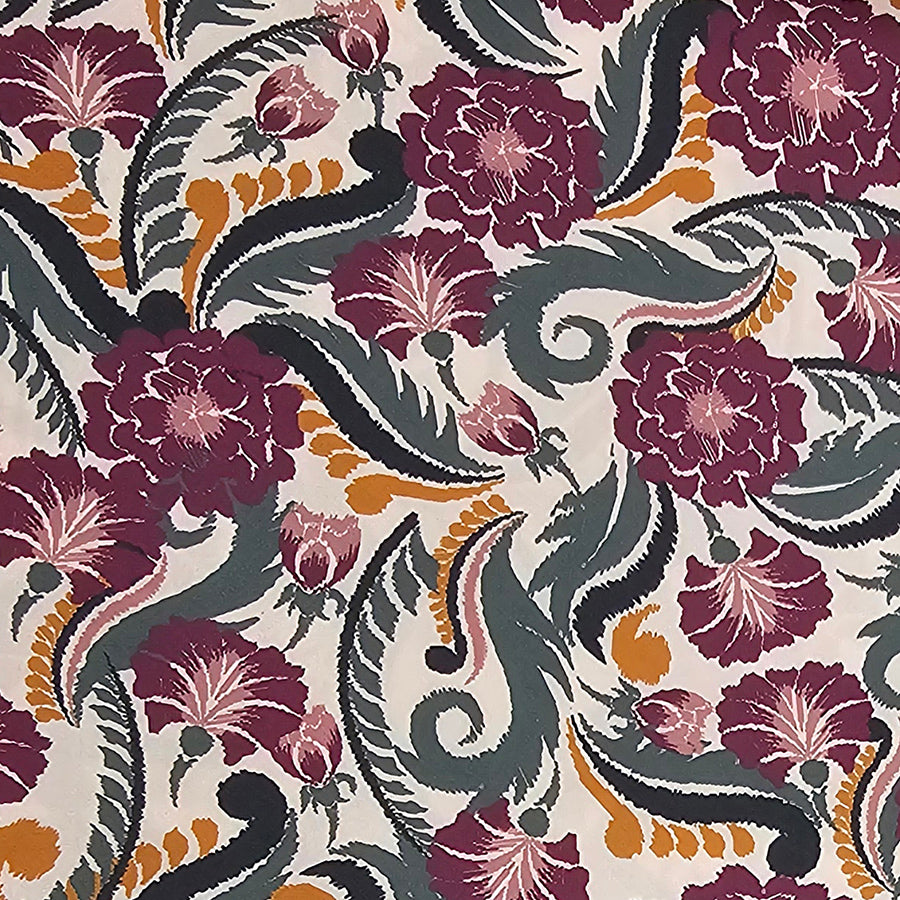 Trachten Stoffpaket weinrot und Paisley bunt mit  Schürze