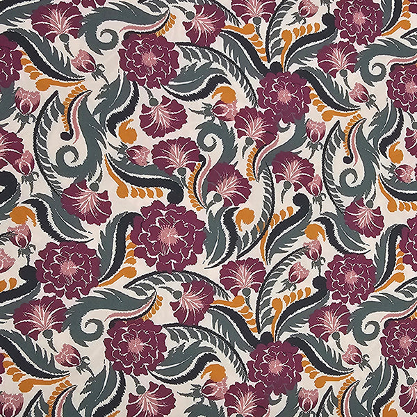 Baumwollsatin Paisley bunt