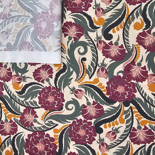 Baumwollsatin Paisley bunt