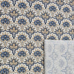 Baumwollsatin Siena Floral dunkelblau und beige