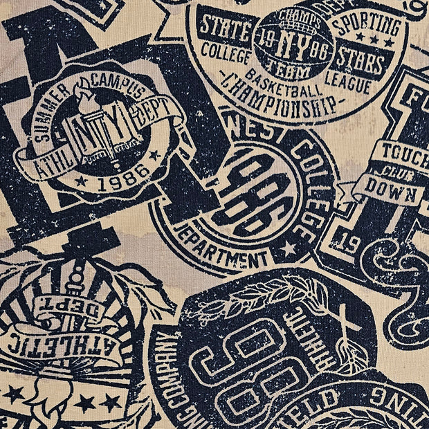 French Terry Druck marine