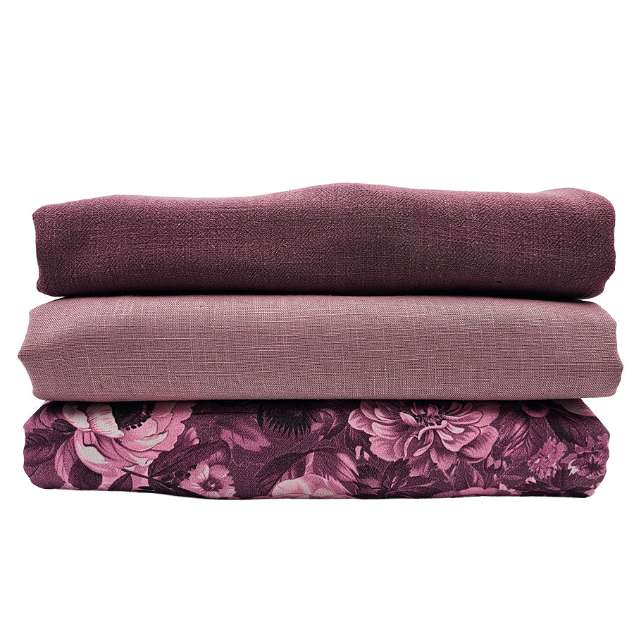 Trachten Stoffpaket mauve und burgunder mit  Schürze