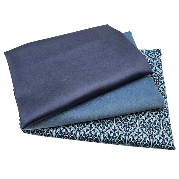 Trachten Stoffpaket Babycord hellblau und Ornamente mit Schürze