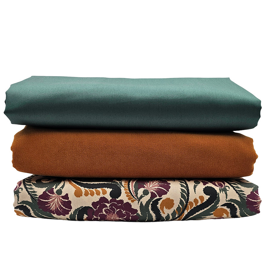 Trachten Stoffpaket senf und Paisley bunt mit  Schürze