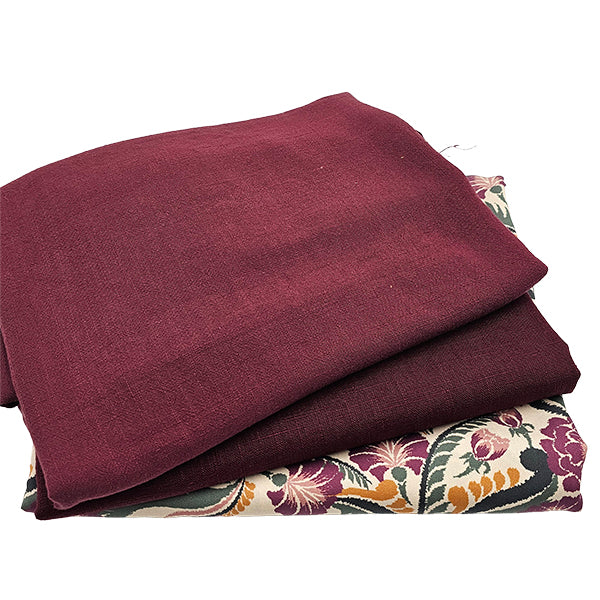 Trachten Stoffpaket weinrot und Paisley bunt mit  Schürze