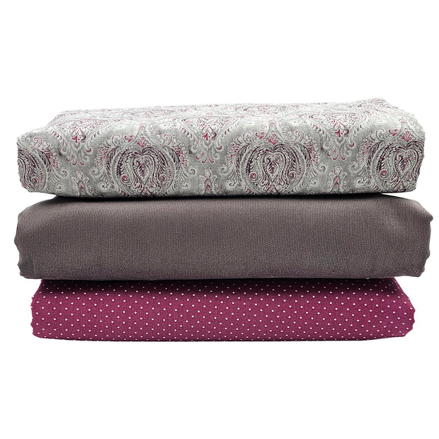 Trachten Stoffpaket grau und altrosa mit  Schürze