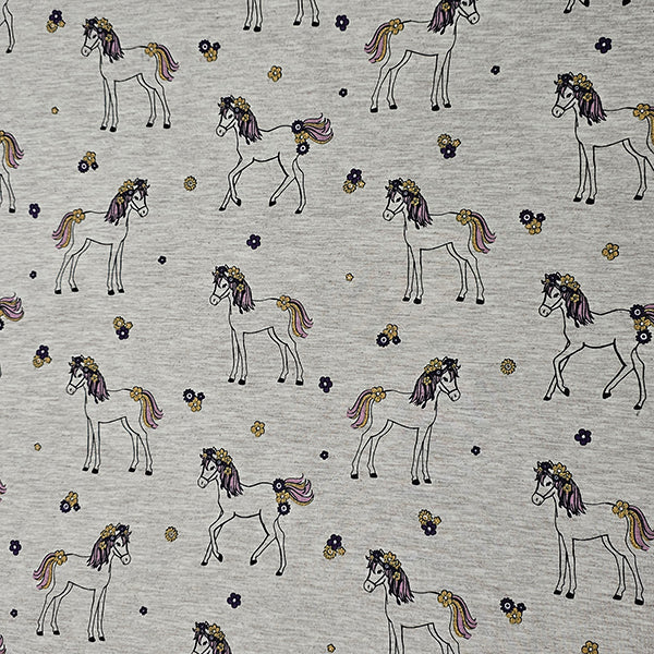 Jersey Pferde mit Blumen Glitzer