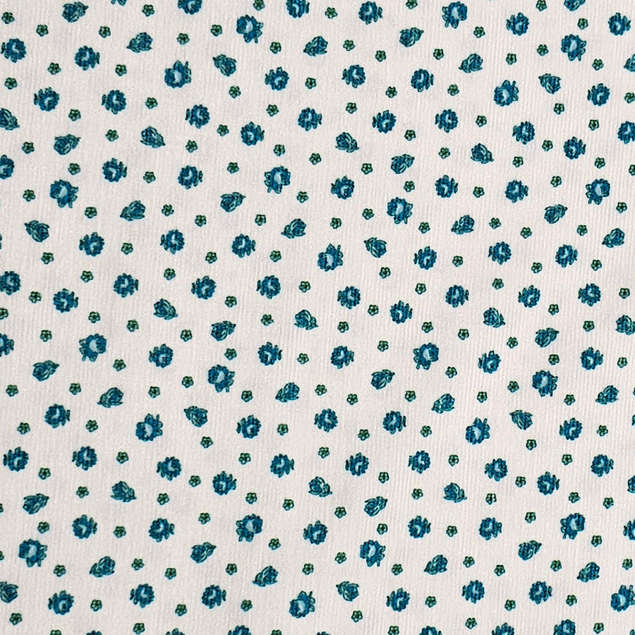 Babycord Blumen altgrün