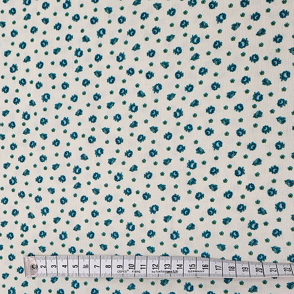 Babycord Blumen altgrün