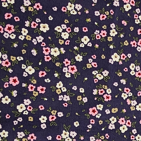 Babycord Blumen rosa