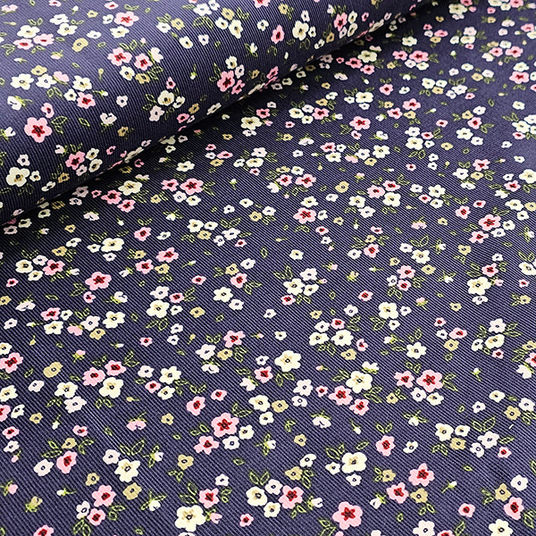 Babycord Blumen rosa