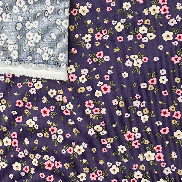 Babycord Blumen rosa