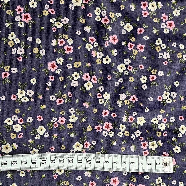 Babycord Blumen rosa