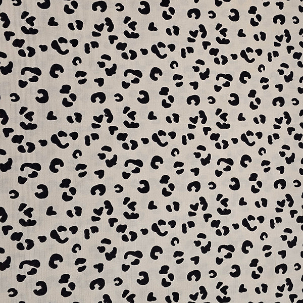 Babycord Leoprint naturweiß