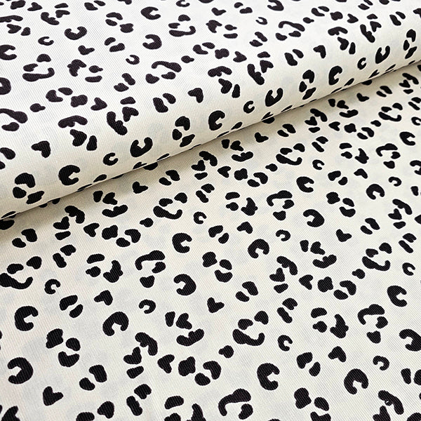 Babycord Leoprint naturweiß