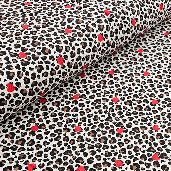 Jersey Leoprint mit Herzen
