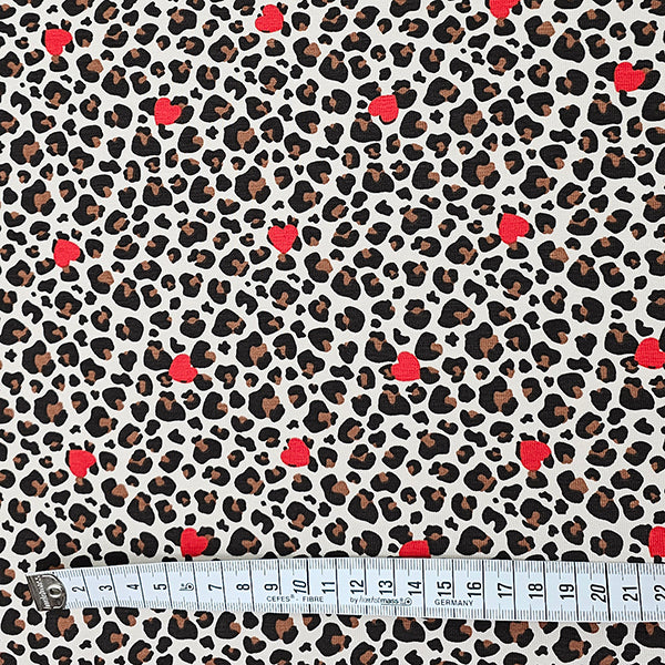 Jersey Leoprint mit Herzen