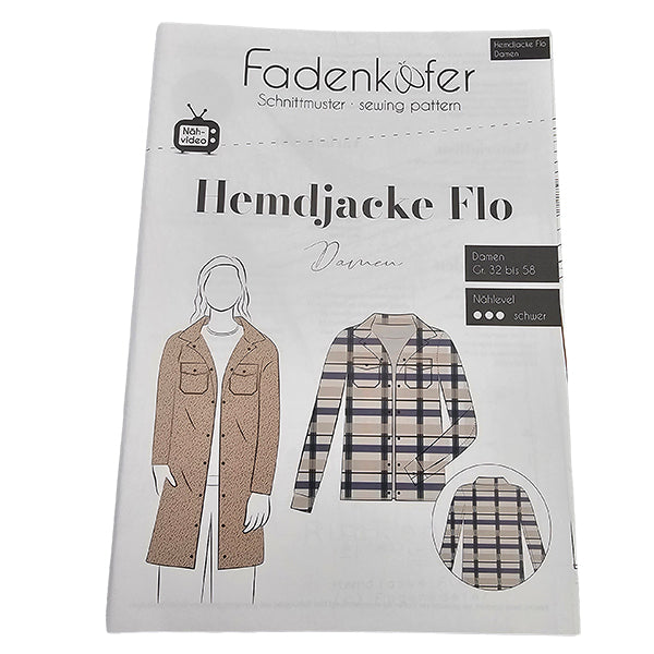 Papierschnittmuster Hemdjacke Damen Größe 32-58