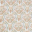 Baumwollsatin Siena Ornamente orange und grau