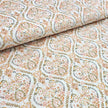 Baumwollsatin Siena Ornamente orange und grau