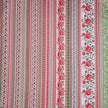 Baumwollsatin Siena Blumen und Streifen rot, sand und grün