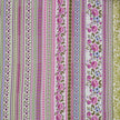 Baumwollsatin Siena Blumen und Streifen rosa, flieder und grün