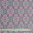 Baumwollsatin Siena Ornamente blau und rosa
