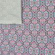 Baumwollsatin Siena Ornamente blau und rosa