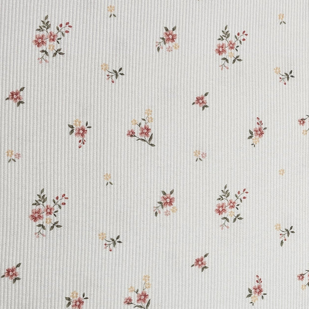 Rippjersey Blumen ecru