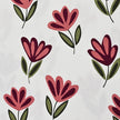 Jersey Blumen rosa und wollweiß