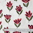 Jersey Blumen rosa und wollweiß