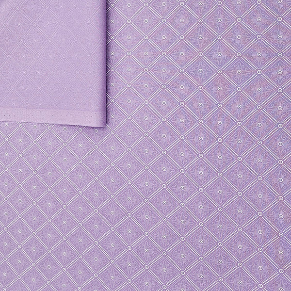 Baumwolle geometrisches Muster lavendel